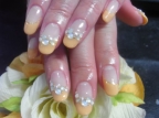 オレンジ　斜めフレンチ